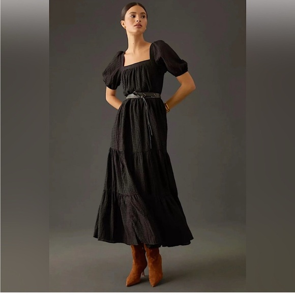 Anthropologie Dresses & Skirts - Anthropologie Tiered Puff Sleeve Maxi Dress - NWOT
